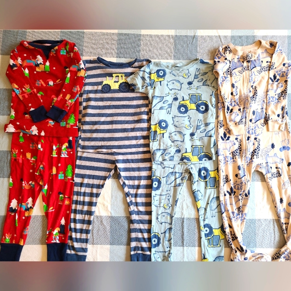 Toddler 3t pajamas, lot of 7 carters, coco melon, sleep on it, Wondershop